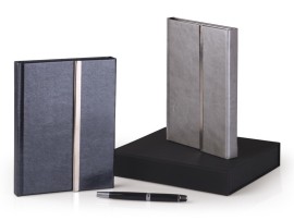 LEATHERMAN, set in lux box A5 format notebook and metal roller pen