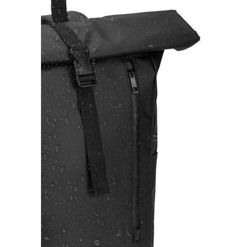 OSASCO BPACK. Roll top backpack with a zip system design that allows the top to be rolled up to fit the volume of the backpack, made from 600D recycled polyester