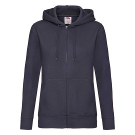 Fruit of the Loom, Ladies Premium Hooded Sweat Jacket, women's hooded sweatshirt, dark navy, XL
