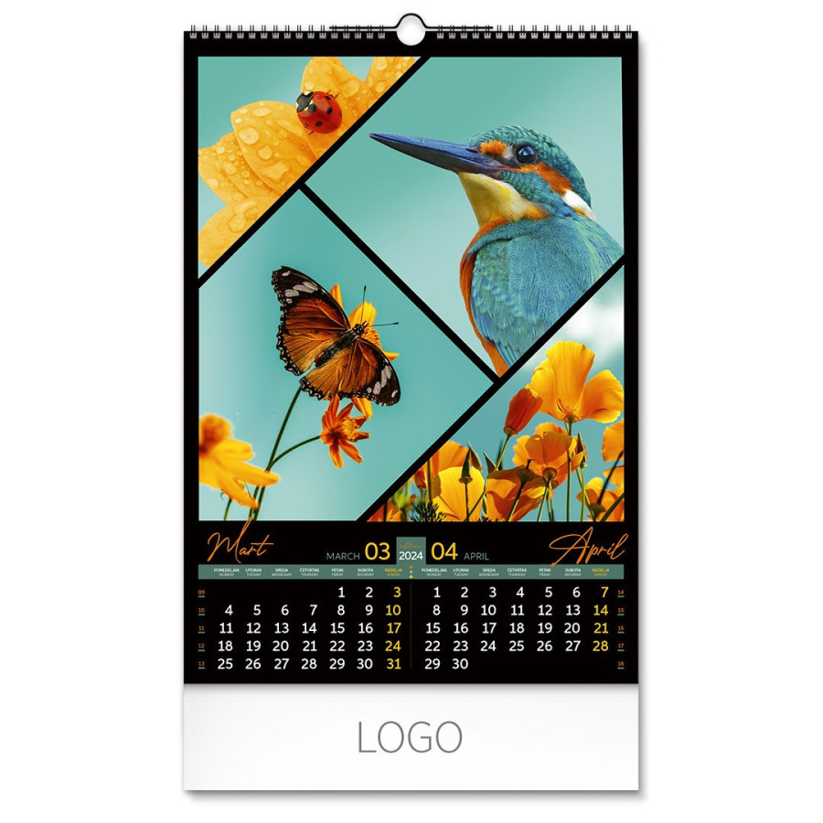 BOJE PRIRODE 34, zidni kalendar: 7 listova, dvomesečni