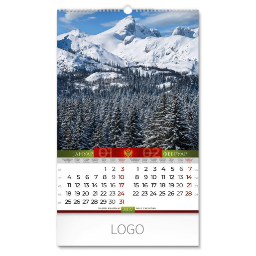 CRNA GORA, wall calendar, 7 pages, b3 format