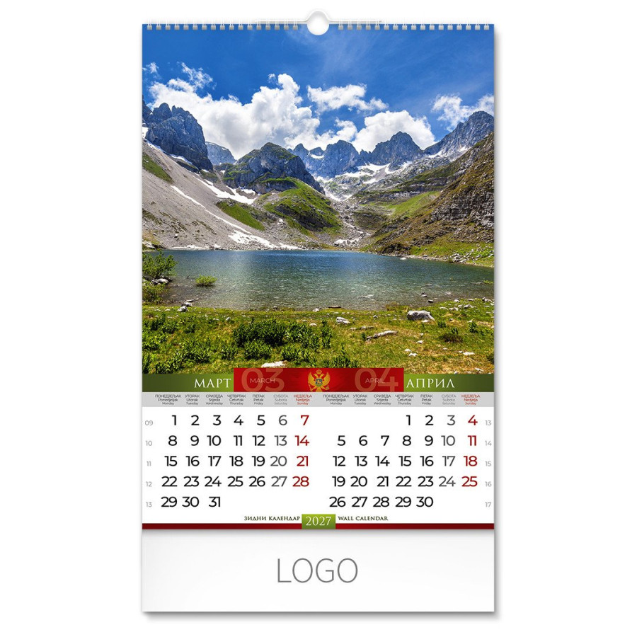 CRNA GORA, wall calendar, 7 pages, b3 format