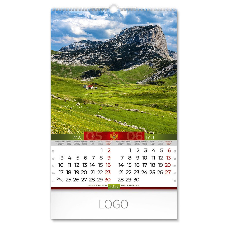 CRNA GORA, wall calendar, 7 pages, b3 format