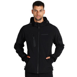 PANTHER JACKET, softshell hooded jacket, black
