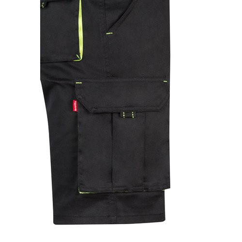 VL HEMERA. Two-tone, multi-pocket stretch Bermuda shorts (240g/m²), in cotton (46%), EME (38%) and polyester (16%)