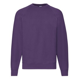 Fruit of the Loom, Classic Raglan Sweat, Classic Men's Hoodie, Purple, M