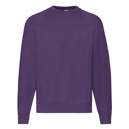 Fruit of the Loom, Classic Raglan Sweat, Classic Men's Hoodie, Purple, M