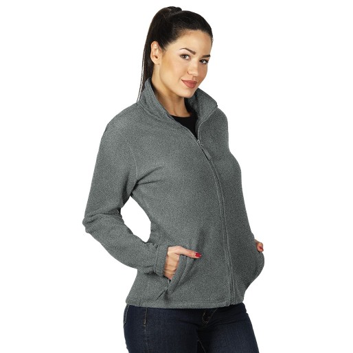 POLARIS LADY, women's polar fleece jacket/sweatshirt, ash