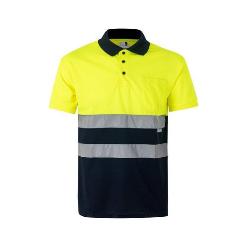 VL CUPID LARGE. Two-tone bird-eye polo shirt (160g/m²) with short sleeves, in polyester (100%)