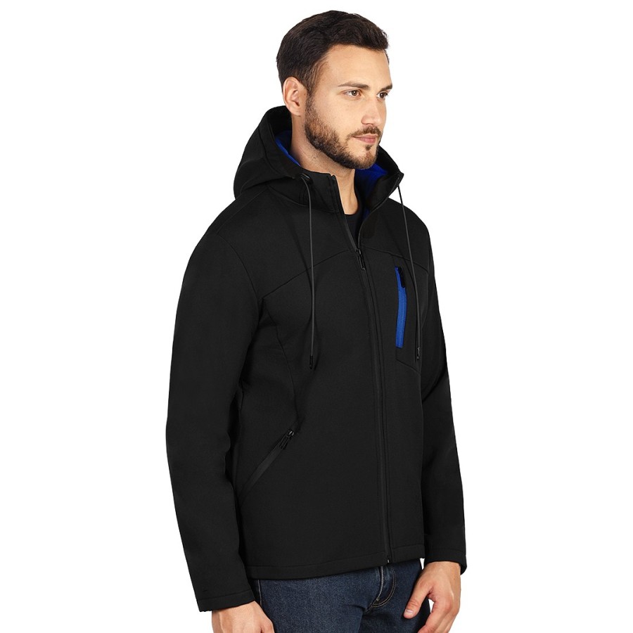 NITRO, duo-color hooded softshell jacket, royal blue