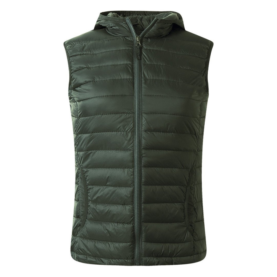 JET WOMEN, women's hooded body warmer, olive