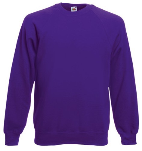 Fruit of the Loom, Classic Raglan Sweat, Classic Men's Hoodie, Purple, XL