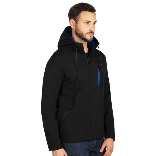 NITRO, duo-color hooded softshell jacket, royal blue