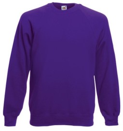 Fruit of the Loom, Classic Raglan Sweat, Men's Sweatshirt, Purple, 2XL