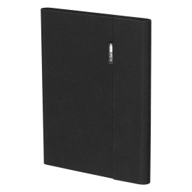 AMERIGO, portfolio case with a5 notebook, mobile phone stand, pen holder and additional pockets, black