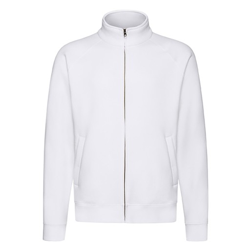 Fruit of the Loom, Premium Sweat Jacket, premium men's sweatshirt, white, M