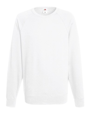 Fruit of the Loom, Lightweight Raglan Sweat, muški klasični duks, bela, L