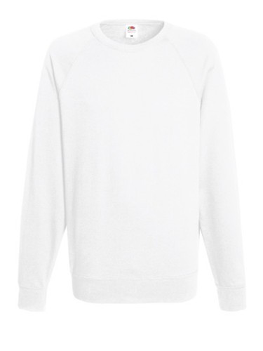 Fruit of the Loom, Lightweight Raglan Sweat, Men's Classic Hoodie, White, 2XL