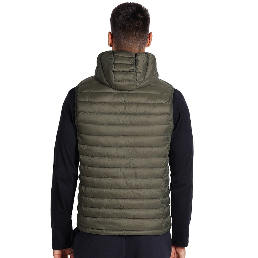 JET MEN, hooded bodywarmer, olive