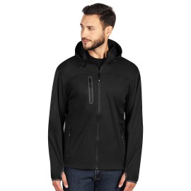 RIDER, unisex softshell hooded jacket, black