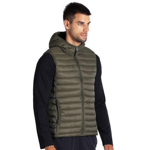 JET MEN, hooded bodywarmer, olive