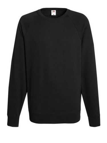Fruit of the Loom, Lightweight Raglan Sweat, Men's Classic Hoodie, Black, M