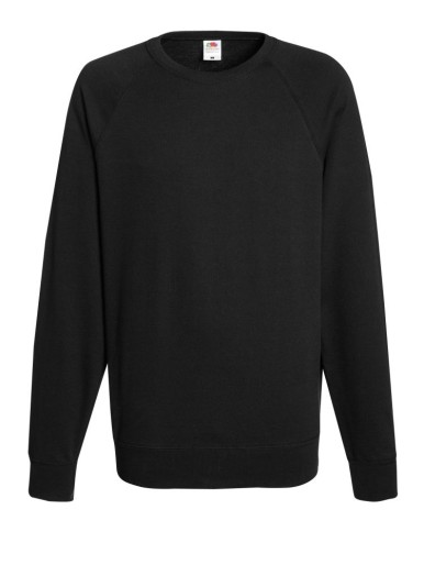 Fruit of the Loom, Lightweight Raglan Sweat, Men's Classic Hoodie, Black, L