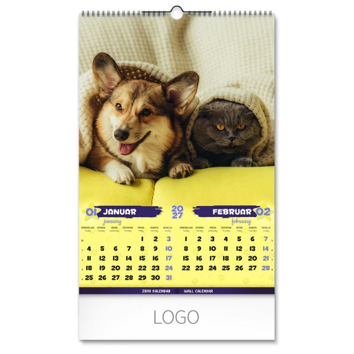 NAJBOLJI PRIJATELJI, wall calendar, 7 pages, b3 format