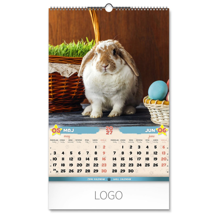NAJBOLJI PRIJATELJI, wall calendar, 7 pages, b3 format
