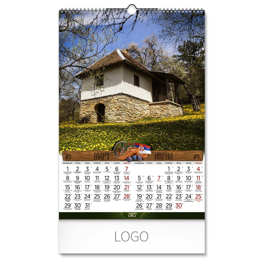 NAŠA SRBIJA, wall calendar, 7 pages, b3 format