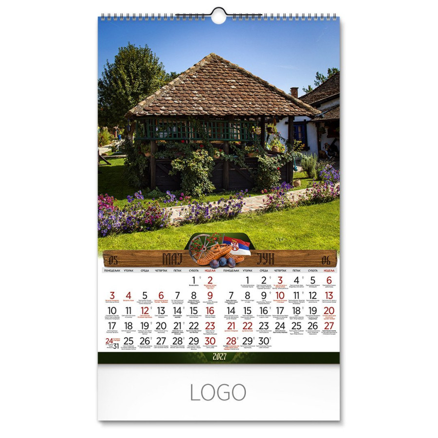 NAŠA SRBIJA, wall calendar, 7 pages, b3 format