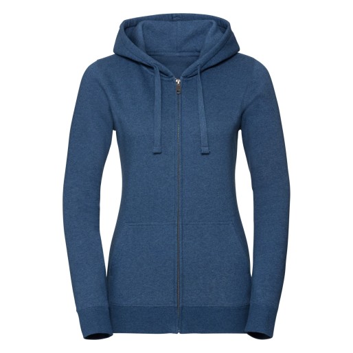 Ladies Authentic Melange Zipped Hood Sweat