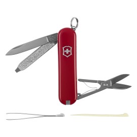 VICTORINOX CLASSIC, višenamenski nož u futroli sa 7 funkcija, crveni