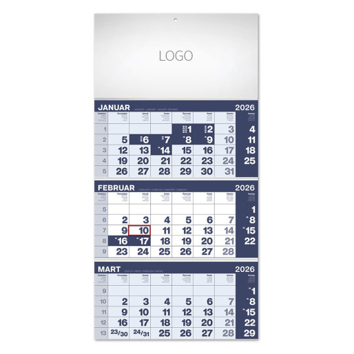 POSLOVNI 17, zidni kalendar, 3 x 12 listova, tromesečni, trodelni
