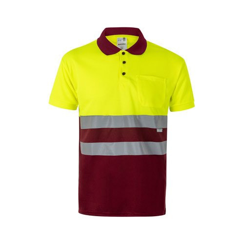 VL CUPID LARGE. Two-tone bird-eye polo shirt (160g/m²) with short sleeves, in polyester (100%)