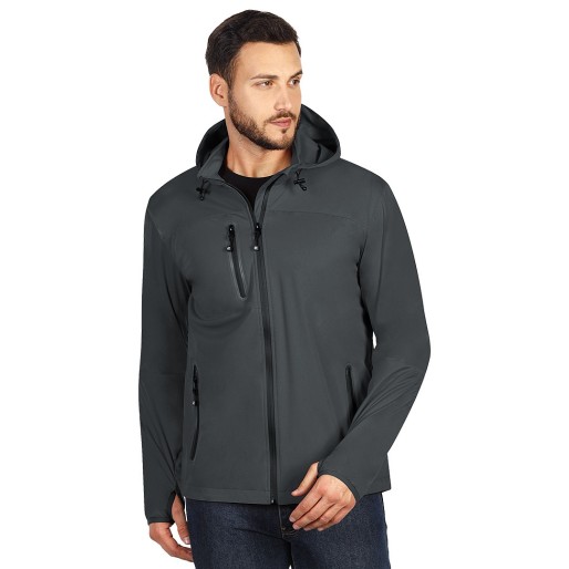 RIDER, unisex softshell hooded jacket, dark gray