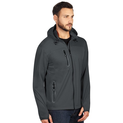 RIDER, unisex softshell hooded jacket, dark gray
