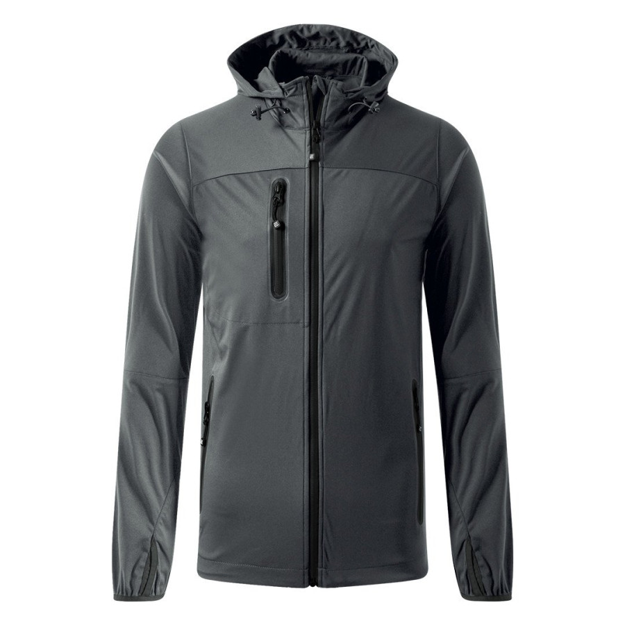 RIDER, unisex softshell hooded jacket, dark gray