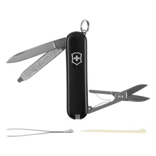 VICTORINOX CLASSIC, višenamenski nož u futroli sa 7 funkcija, crni