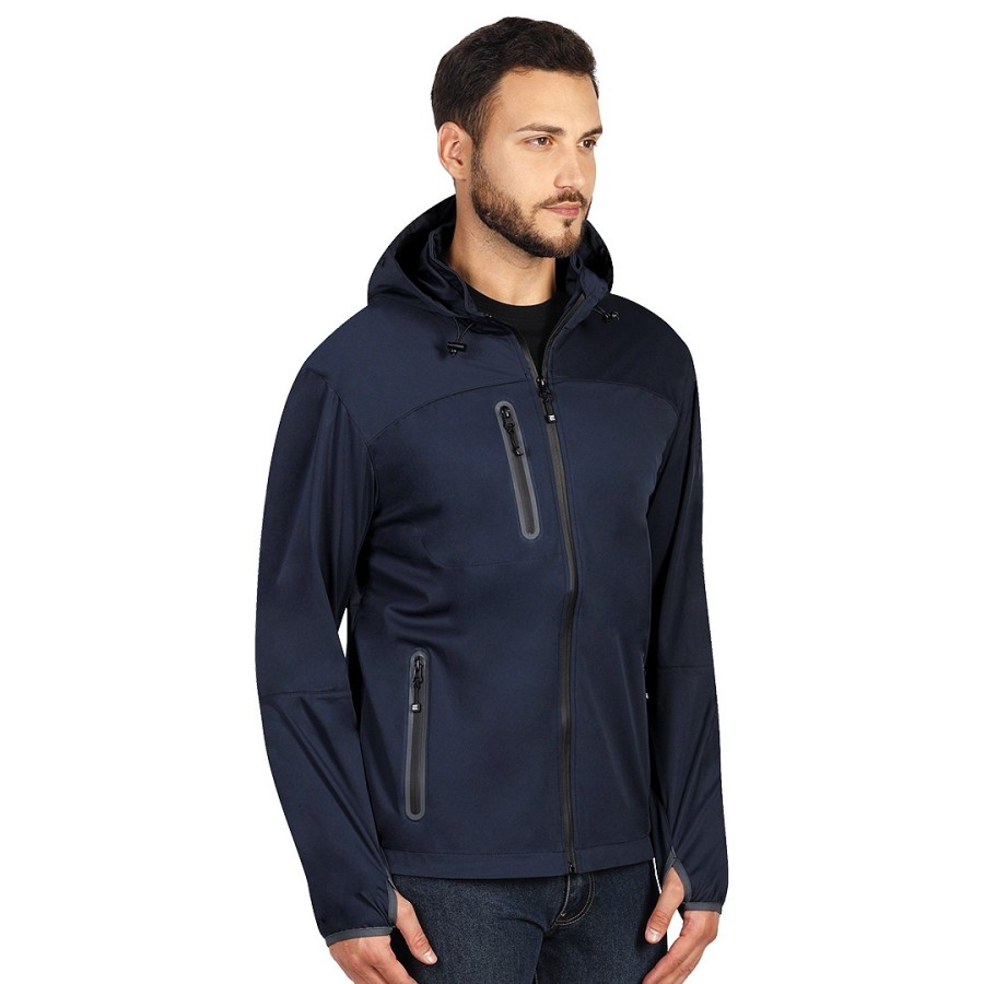 RIDER, unisex softshell hooded jacket, blue