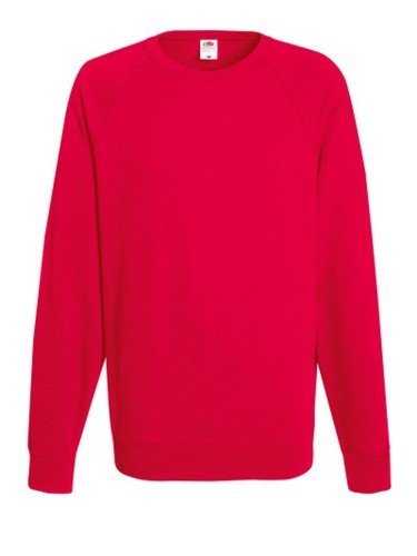 Fruit of the Loom, Lightweight Raglan Sweat, Men's Classic Hoodie, Red, S