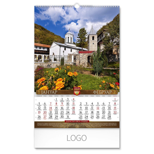 SVETINJE CRNE GORE, wall calendar, 7 pages, b3 format
