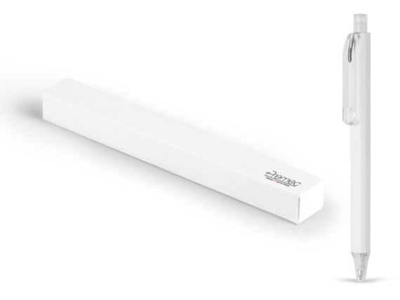 BRAVE METAL, Small metal ballpoint pen in gift box, white