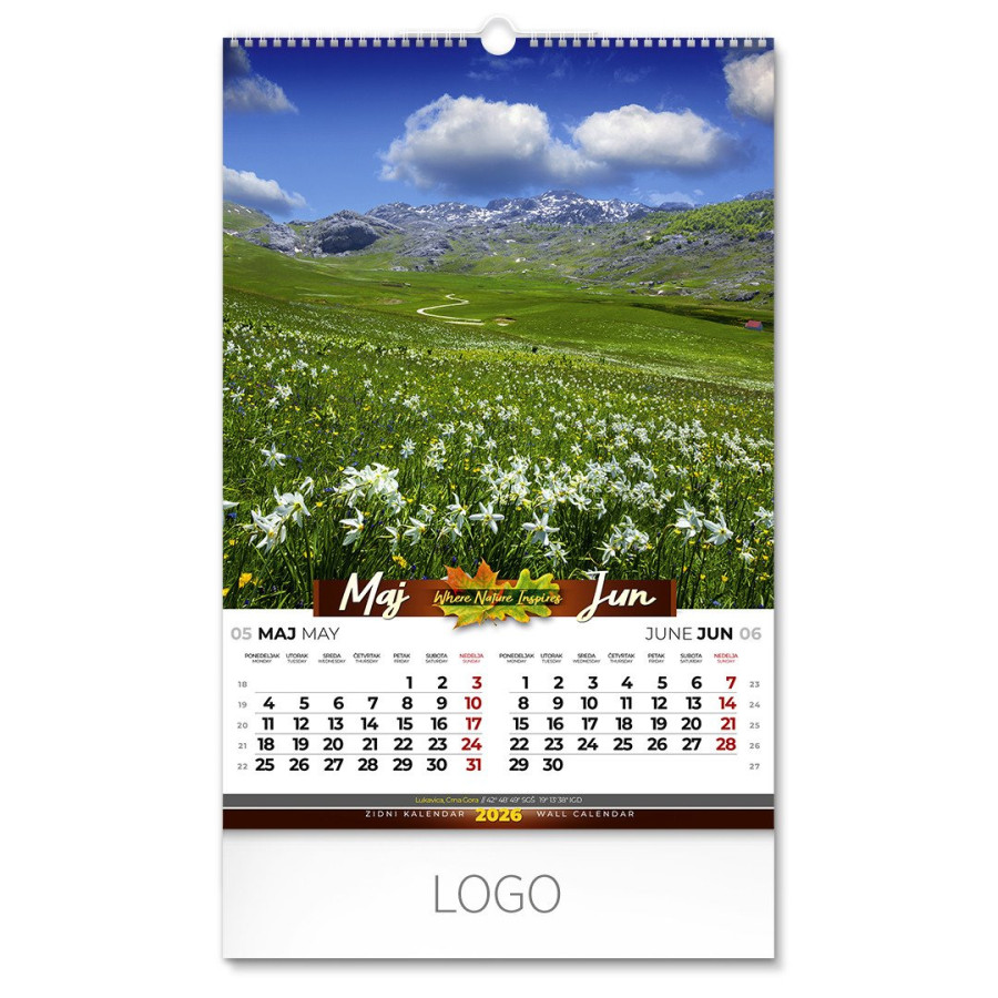 PRIRODA 01, wall calendar, 7 pages, b3 format