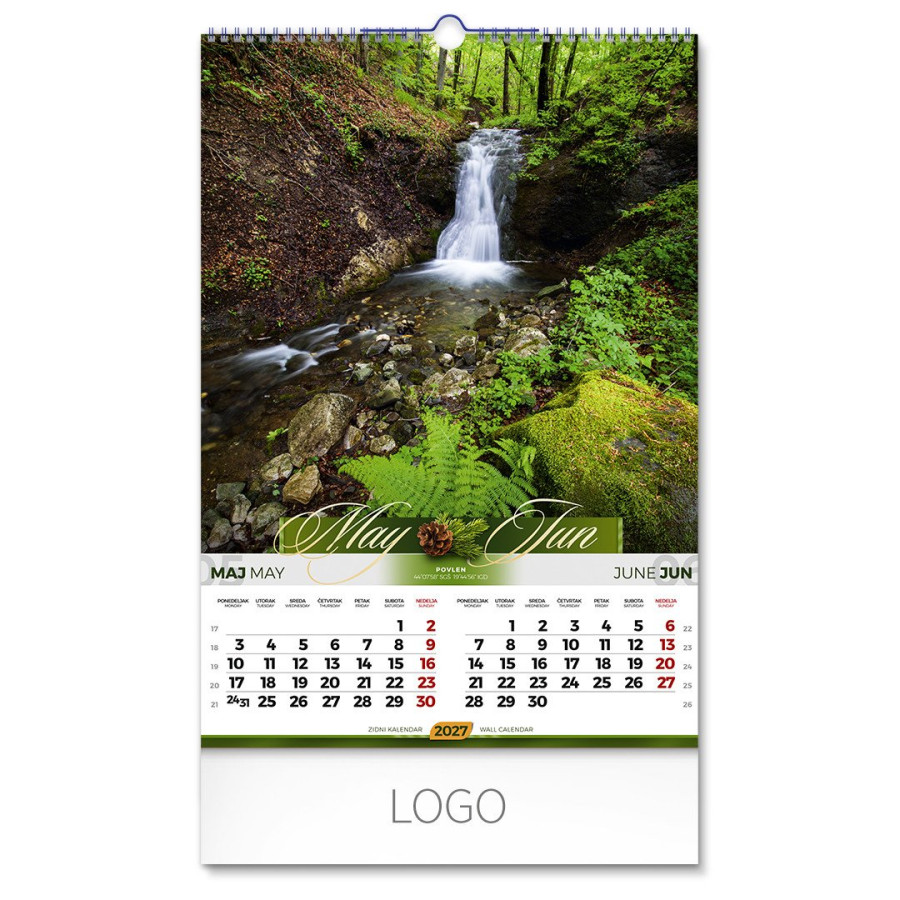 PRIRODA 01,  wall calendar, 7 pages, b3 format