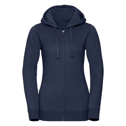 Ladies Authentic Melange Zipped Hood Sweat