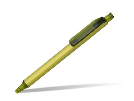 BRAVE METAL, Small metal ballpoint pen in gift box, light green (kiwi)