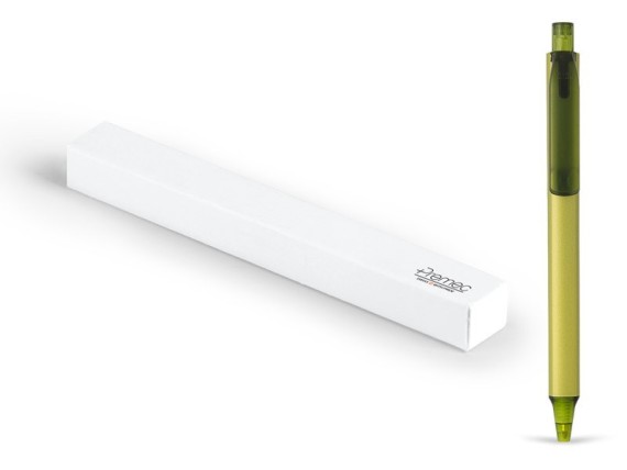 BRAVE METAL, Small metal ballpoint pen in gift box, light green (kiwi)