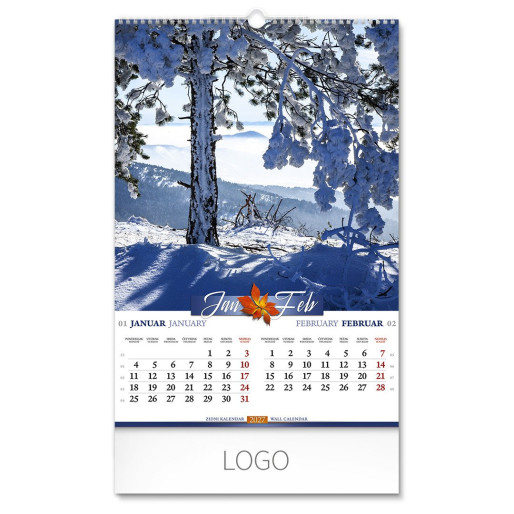 PRIRODA 02, wall calendar, 7 pages, b3 format