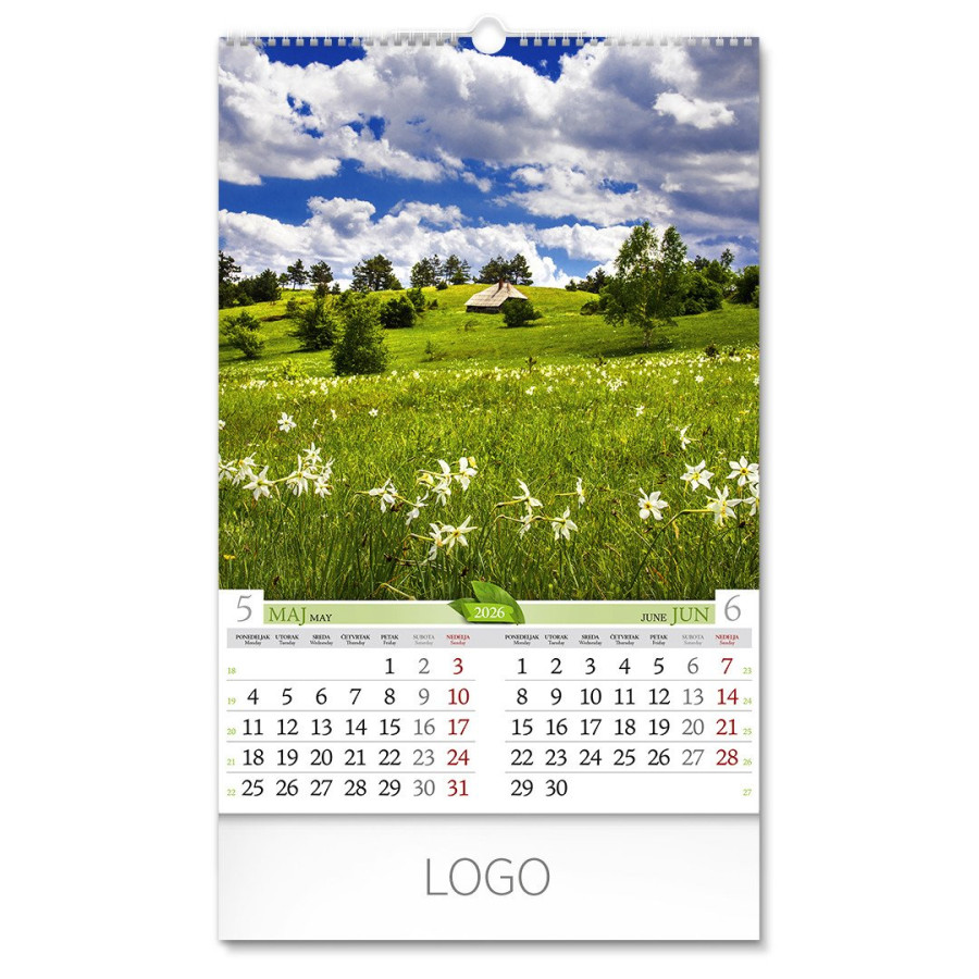 PRIRODA 02, zidni kalendar: 7 listova, dvomesečni